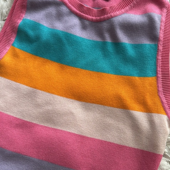 Zara stripe rainbow colored knit crop top size small - Picture 7 of 7